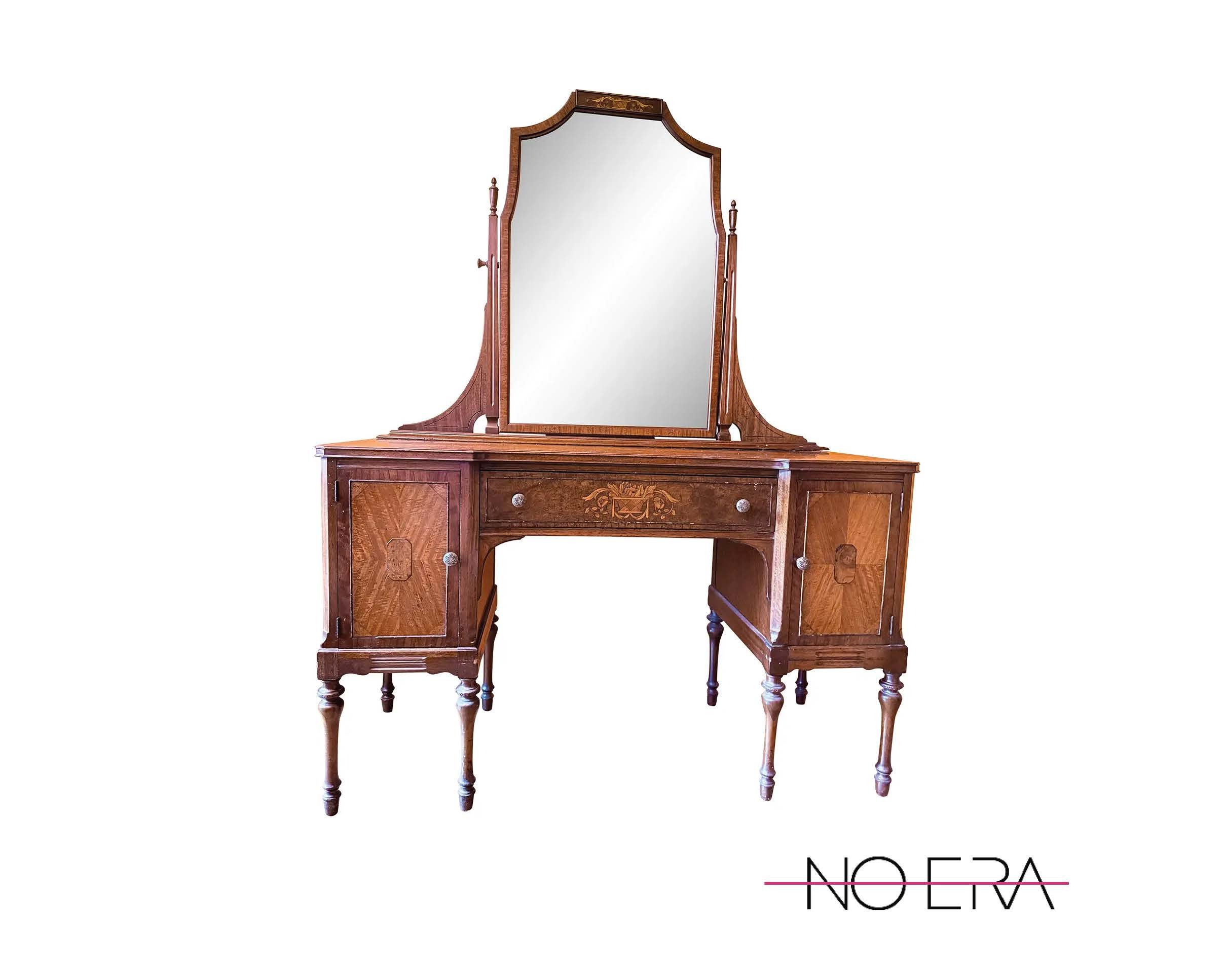 19th Century Empire Revival/Sheraton Style Vanity With Mirror