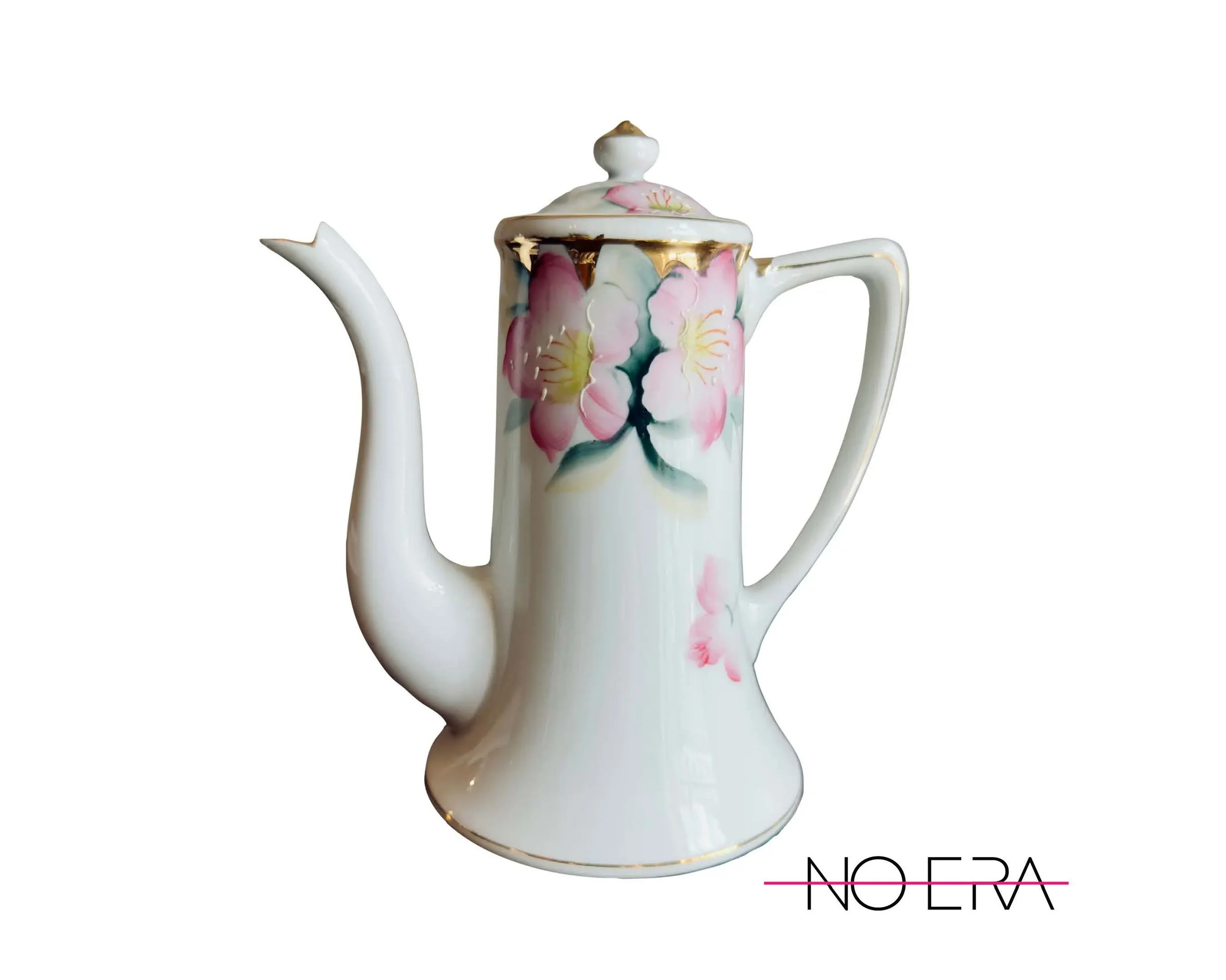 Antique, Early 20th Century Noritake Azalea Porcelain Mini Coffee Pot