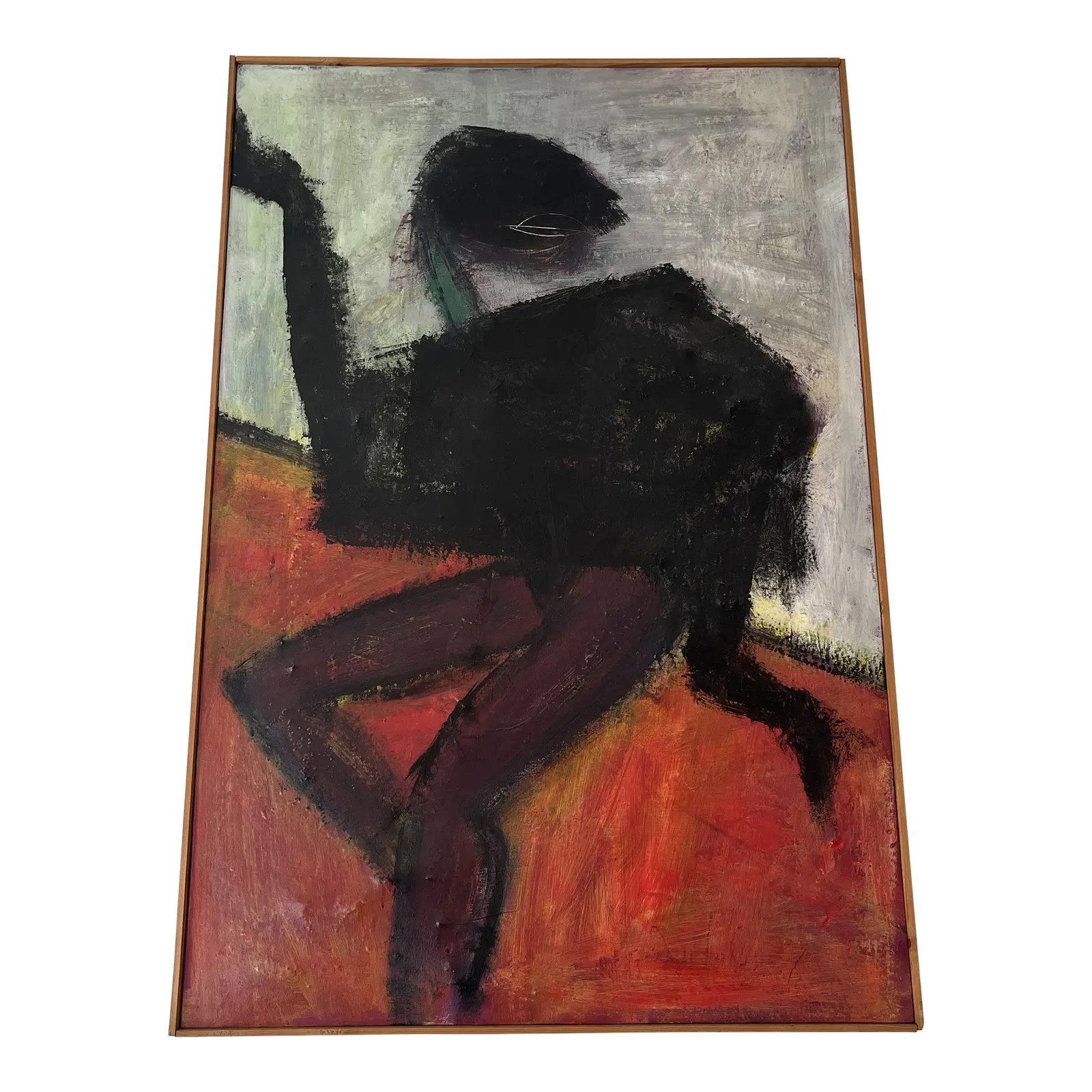 1960s Mid Century Modern Oil on Canvas Dancer