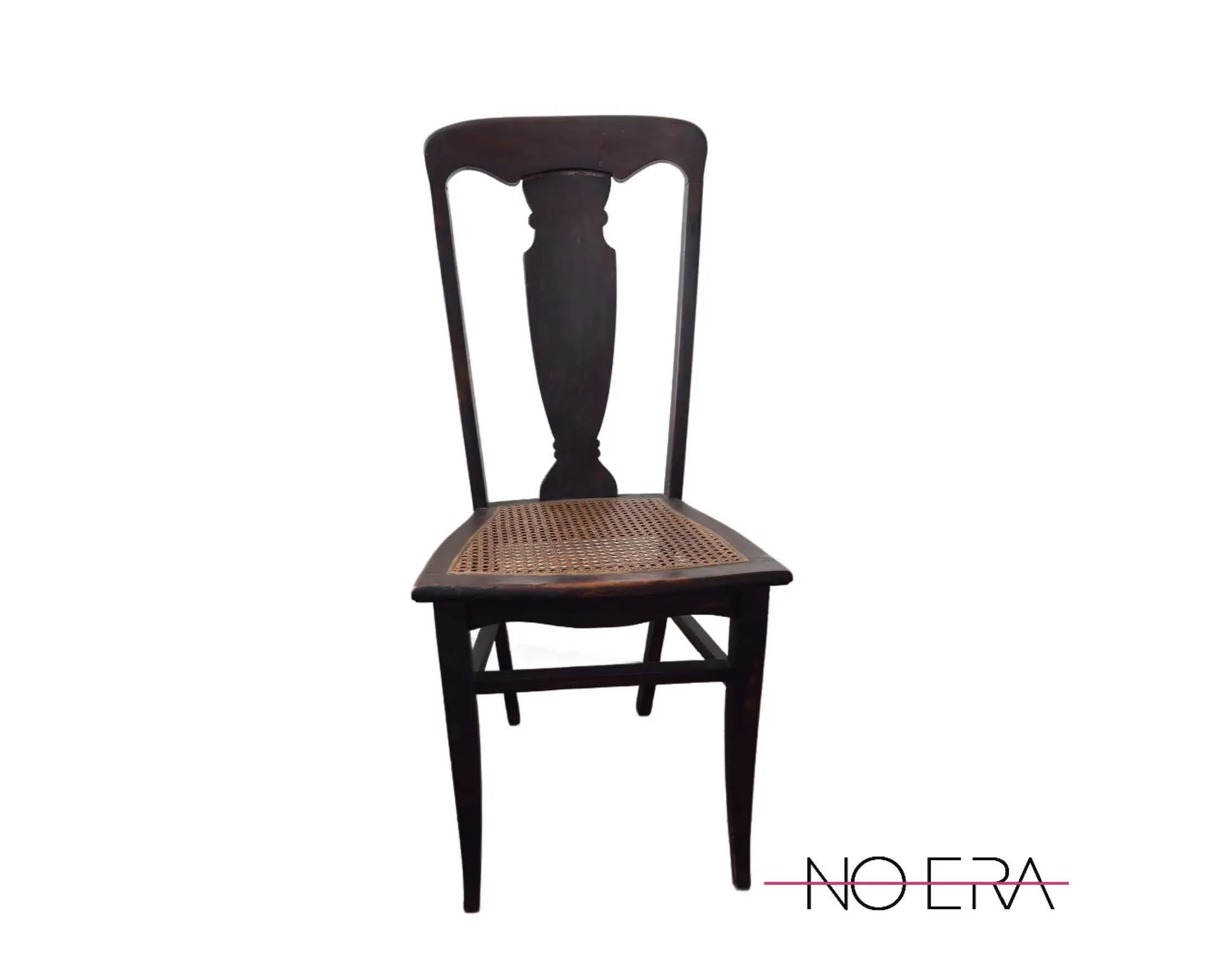Late 19th Century Mission Armless Side Chair With Cane Seat
