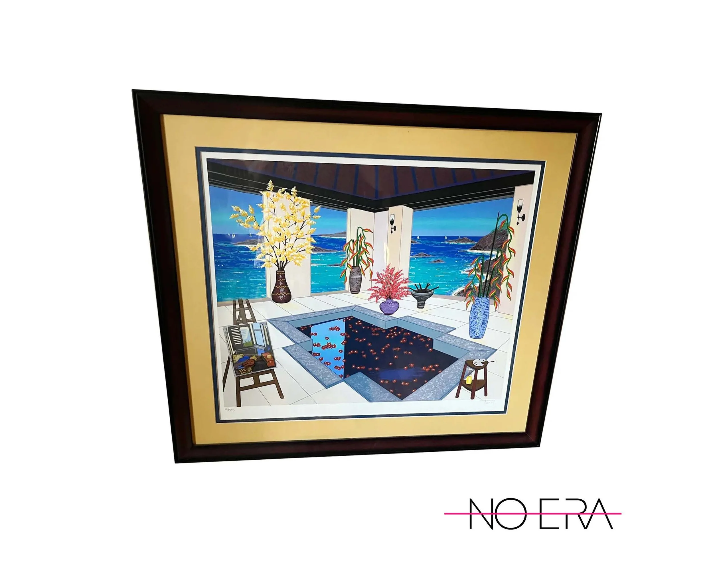 Vintage Postmodern Interior Scene Serigraph by Fanch (Francois Ledan)