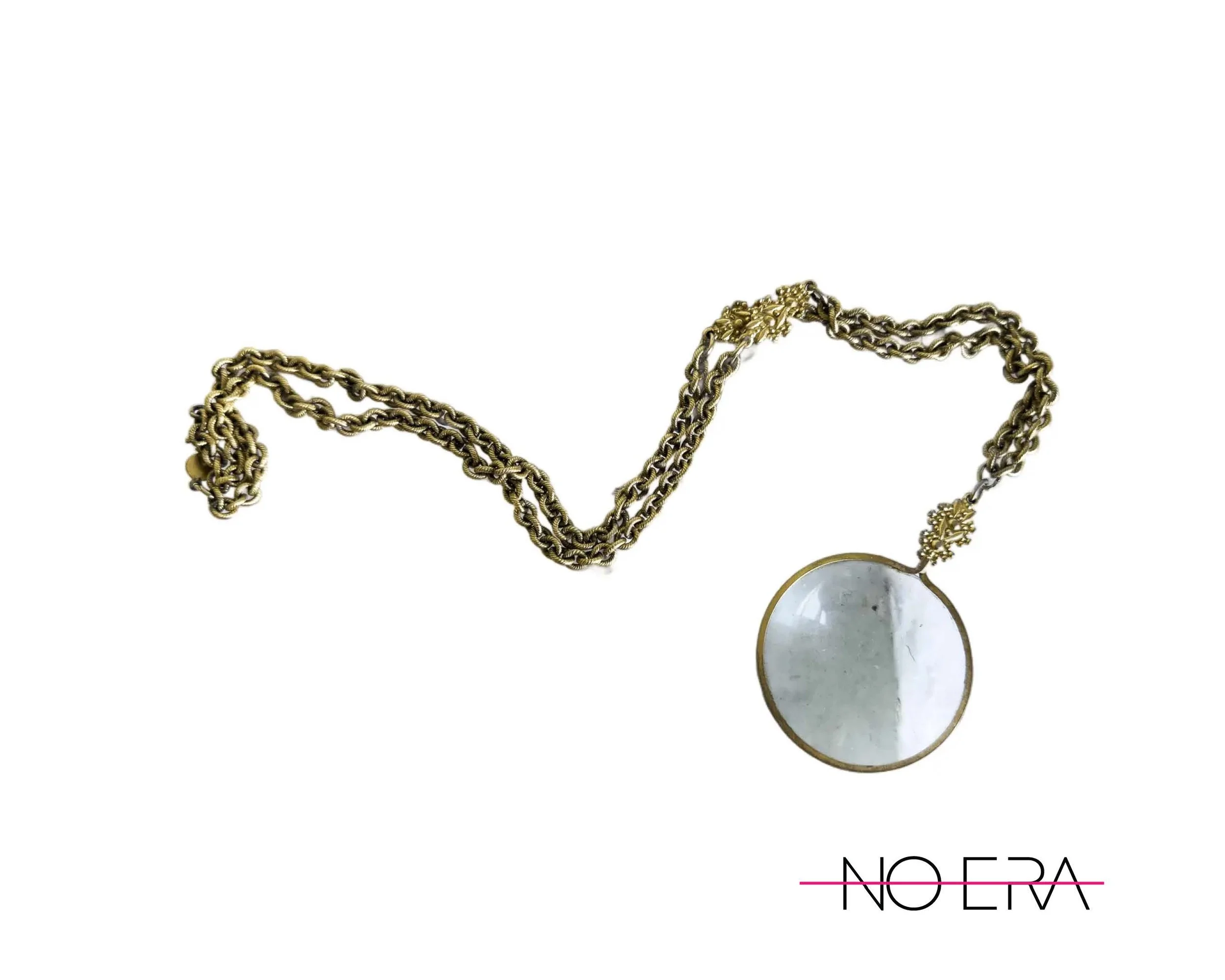 Vintage Accessocraft n.y.c. Gold Tone Lorgnette Magnifier Pendant Necklace