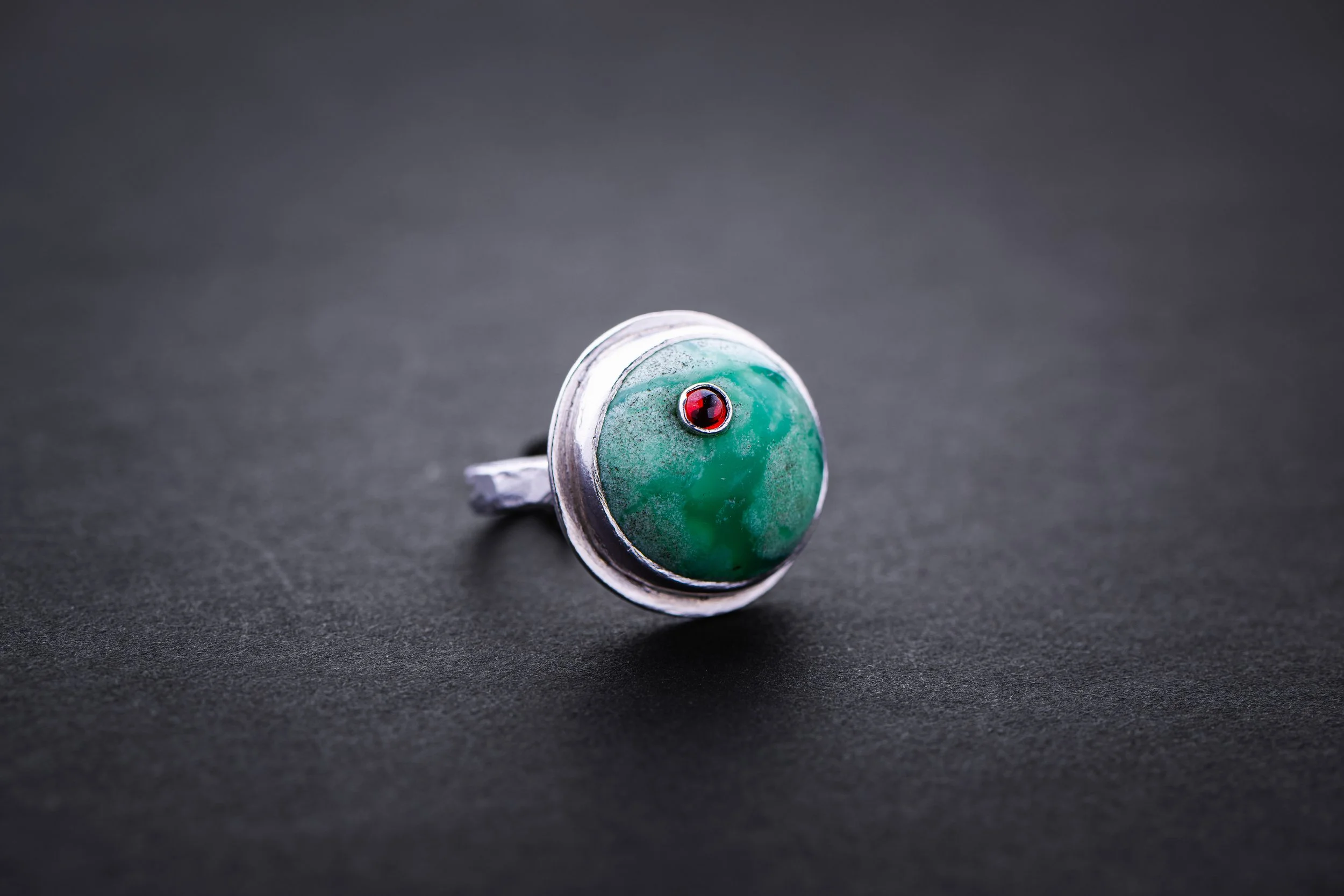 Ring - Orbit Ring in Marbled Crysoprase + Garnet MACRO.jpg