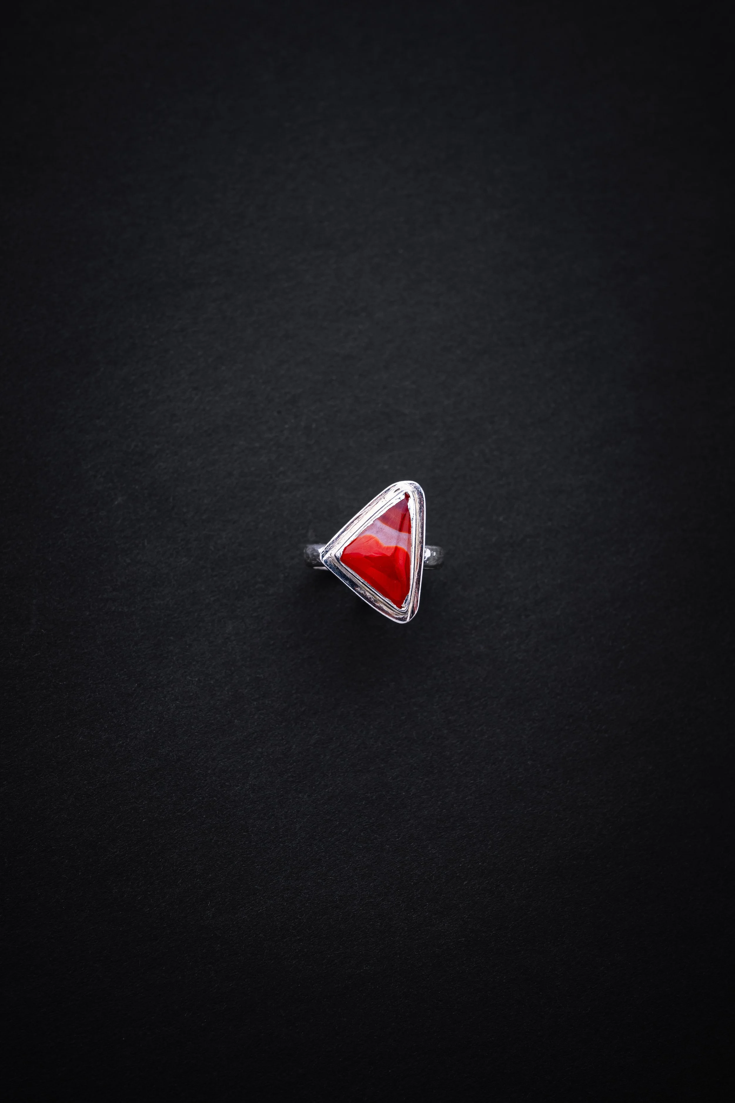 Ring - Triangle Ring in Sierra Madre Red Agate 1.jpg