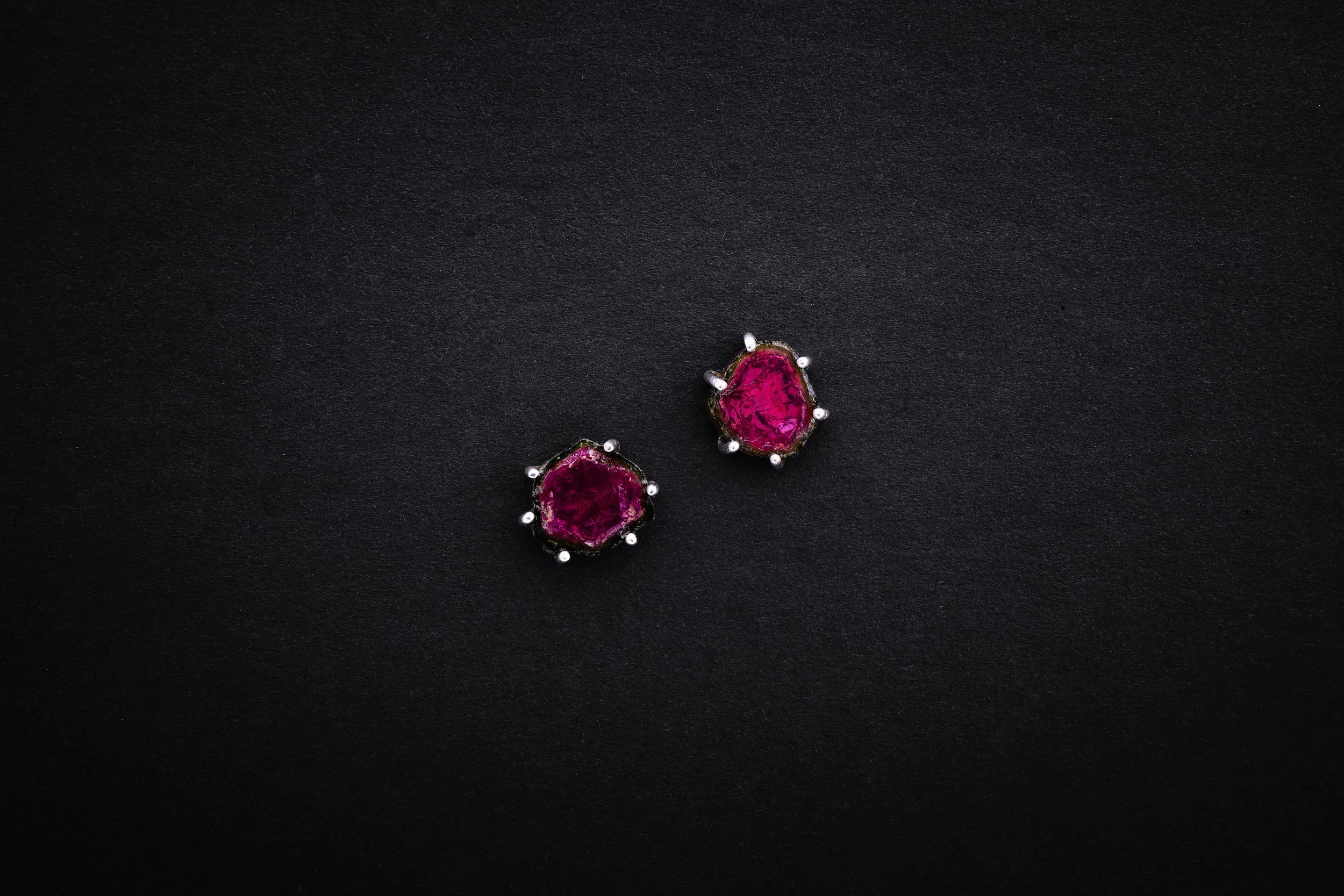 Earrings - Prong Stud Earrings in Watermelon Tourmaline 1.jpg