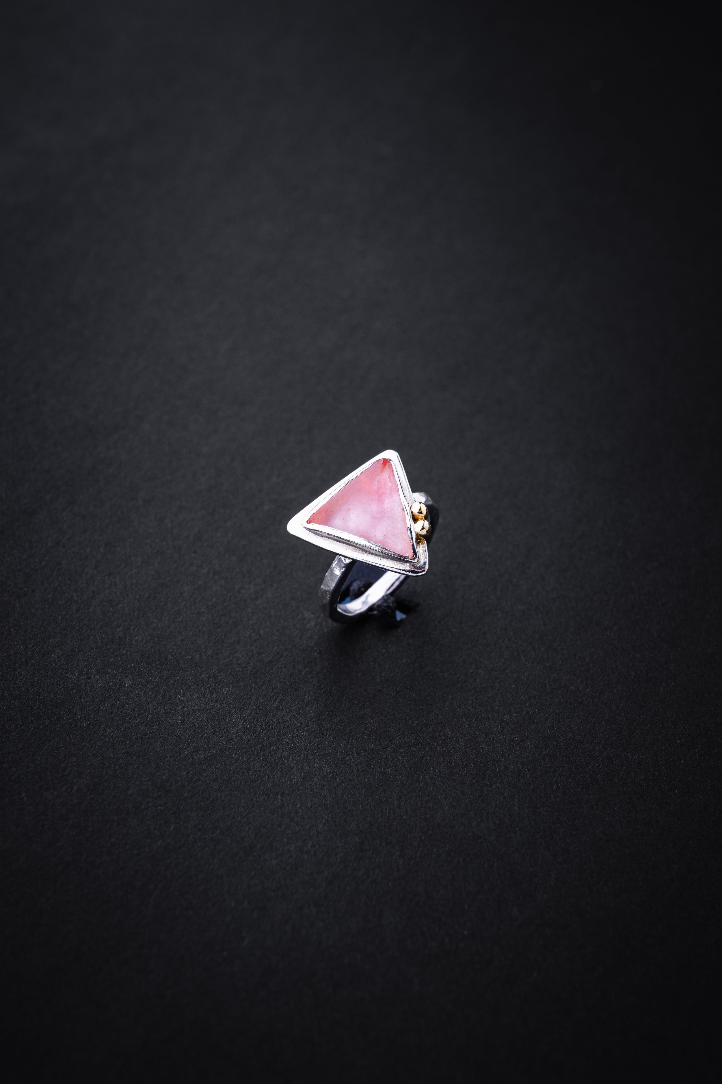 Ring - Triangle Ring in Strawberry Quartz 3.jpg