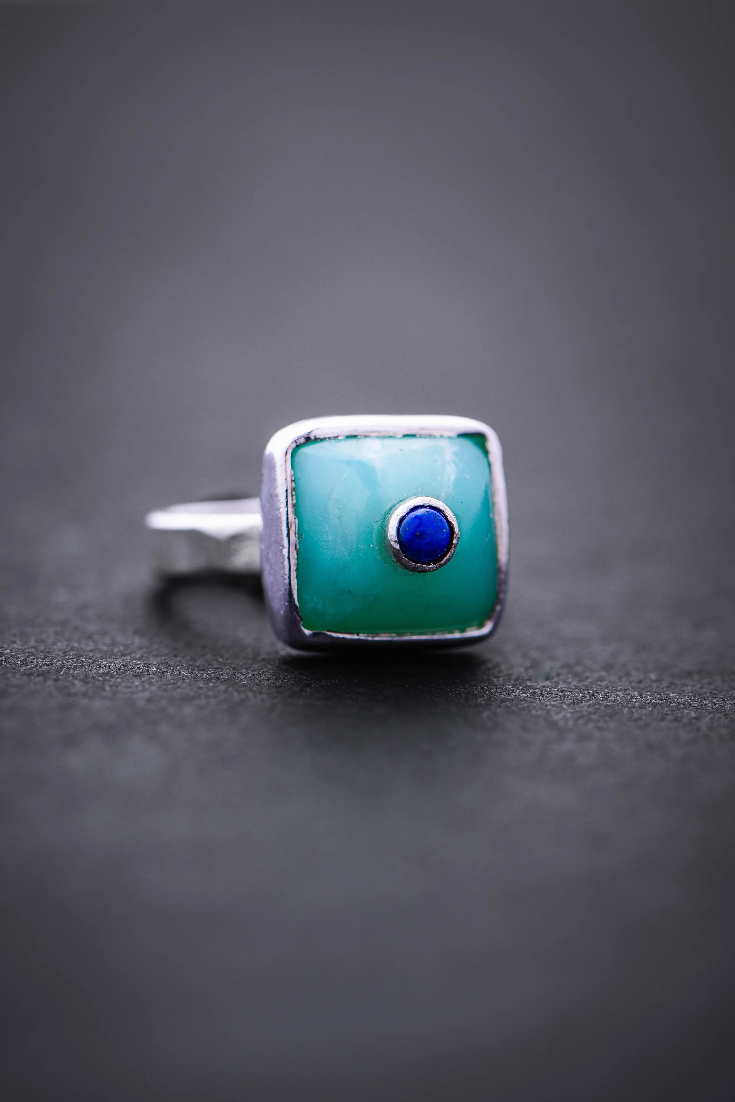 Ring - Square Peg Ring in Chrysoprase + Lapis Lazuli MACRO.jpg