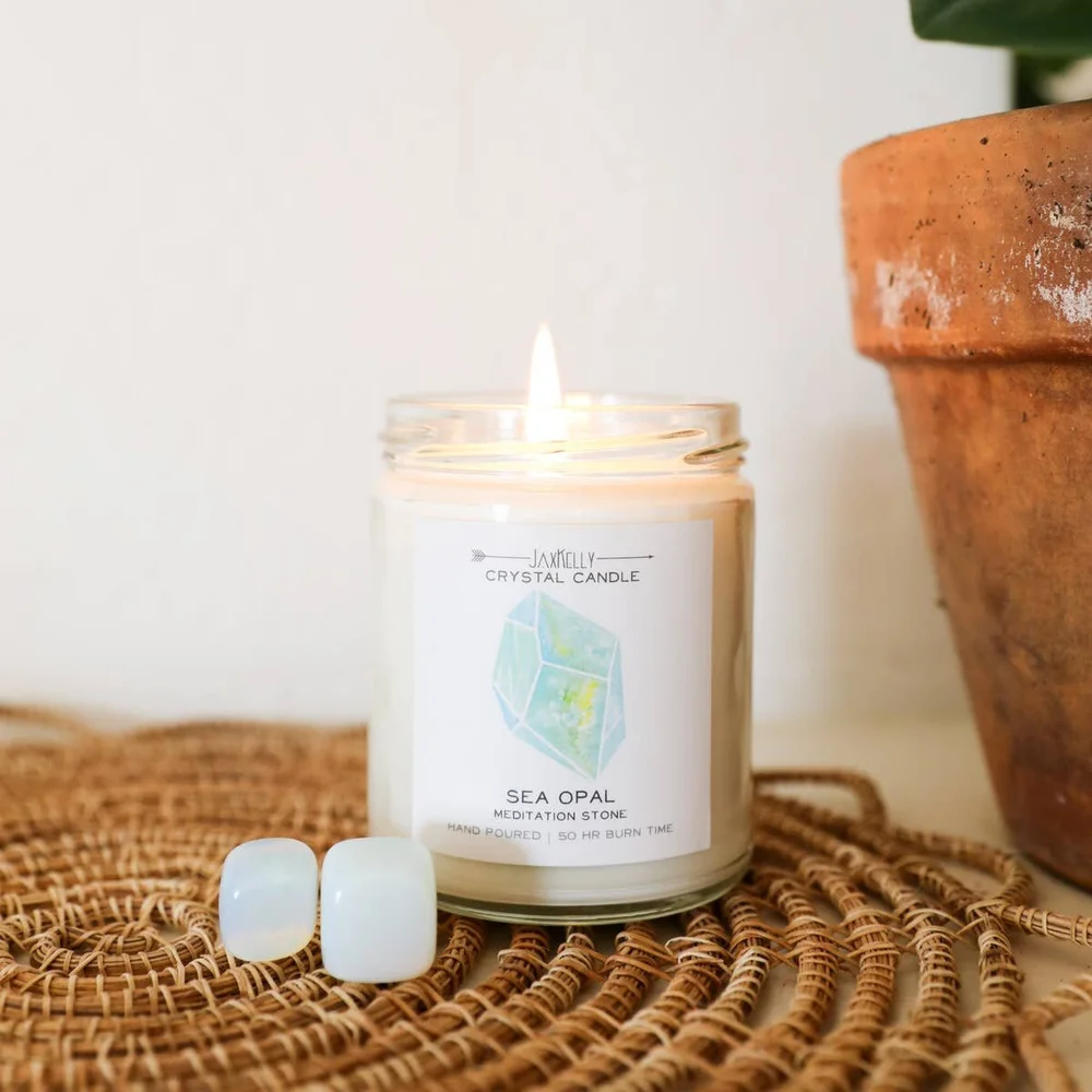 Jaxkelly Sea Opal Crystal Candle Selfscription Live A Life You Love