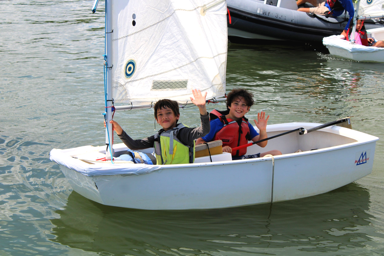 Young people participating in a WaterFront Center waterfront program