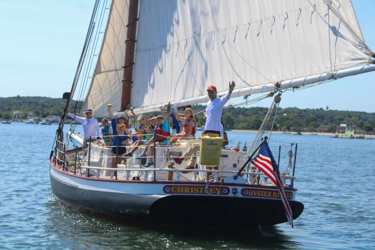 Campers participating in summer activities at The WaterFront Center