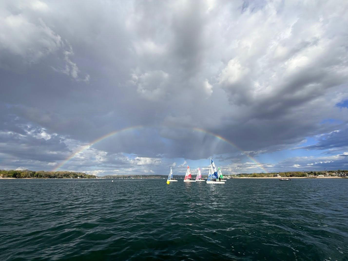A wonderful evening on the water, with a rainbow over the harbor. 🌈⛵
High School Sailing at The WaterFront Center.