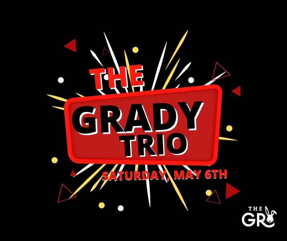 🎶 Live music is back, baby! 🎶
Come hangout with us and the Gradys this Saturday, May 6th from 6:30pm to 9:30pm for our first night of live music for the summer! We're so excited for this to start up again, and we look forward to seeing everyone the