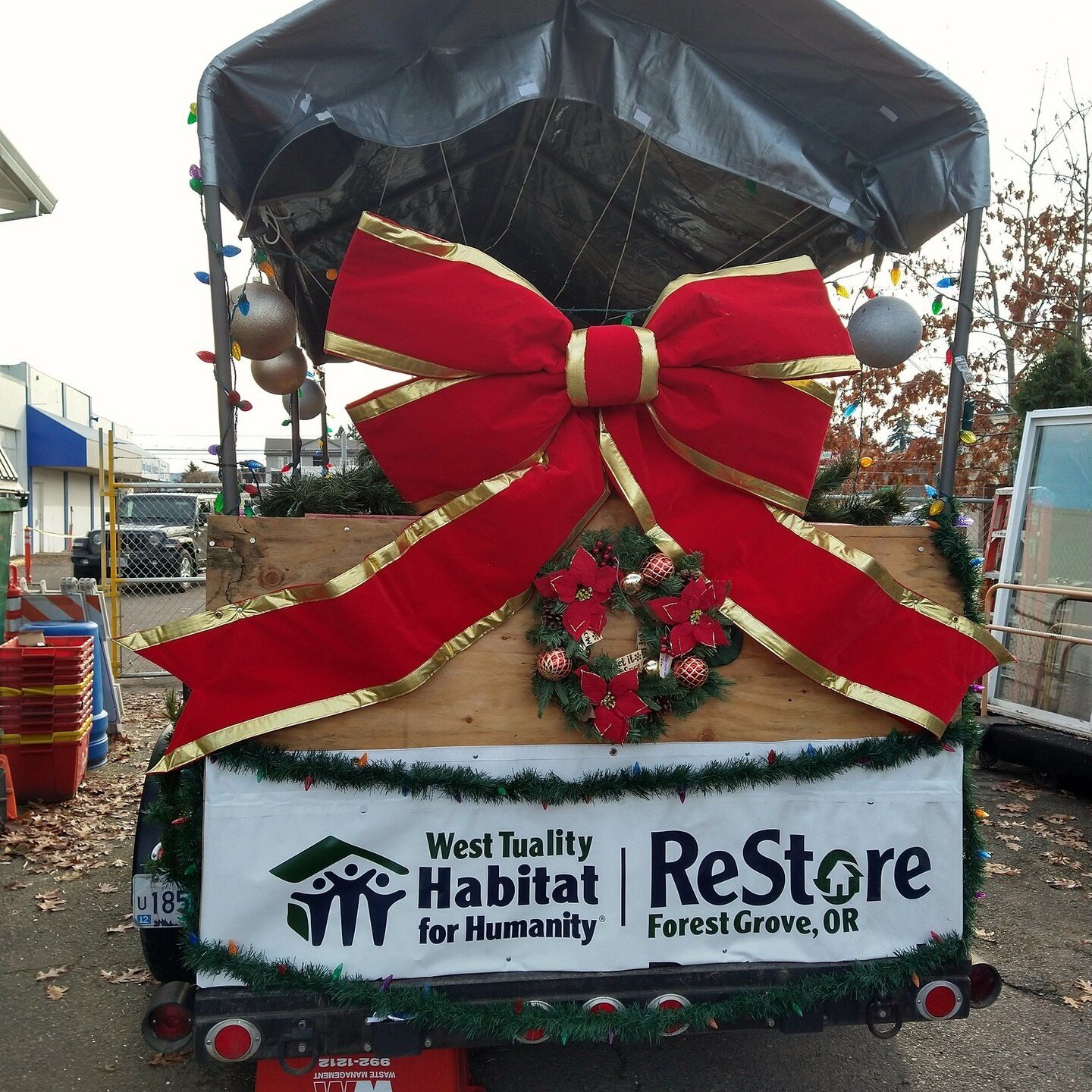 See our Christmas float tonight, all lit up, in the Forest Grove Holiday Light parade. Almost all decorations are from our ReStore! Thanks to the ReStore staff &amp; #volunteers for this lovely float. Enjoy the parade after our Christmas Concert at t