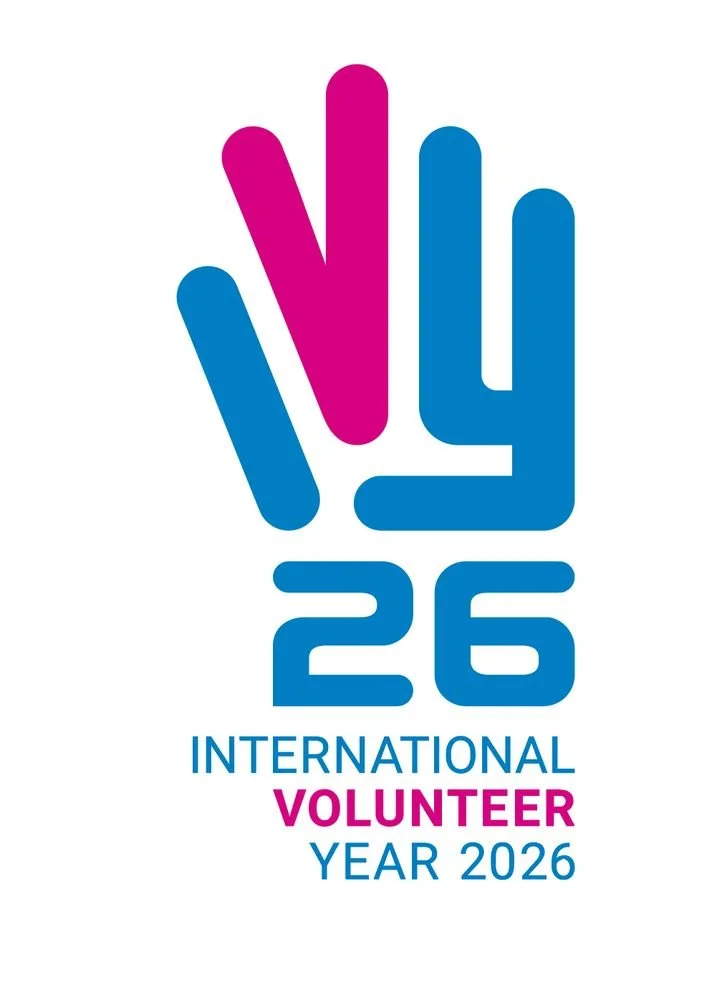 Logo for International Year of Volunteers 2026