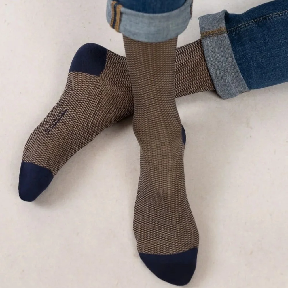 Mercerised Cotton Caviar Pattern - Bleuforêt