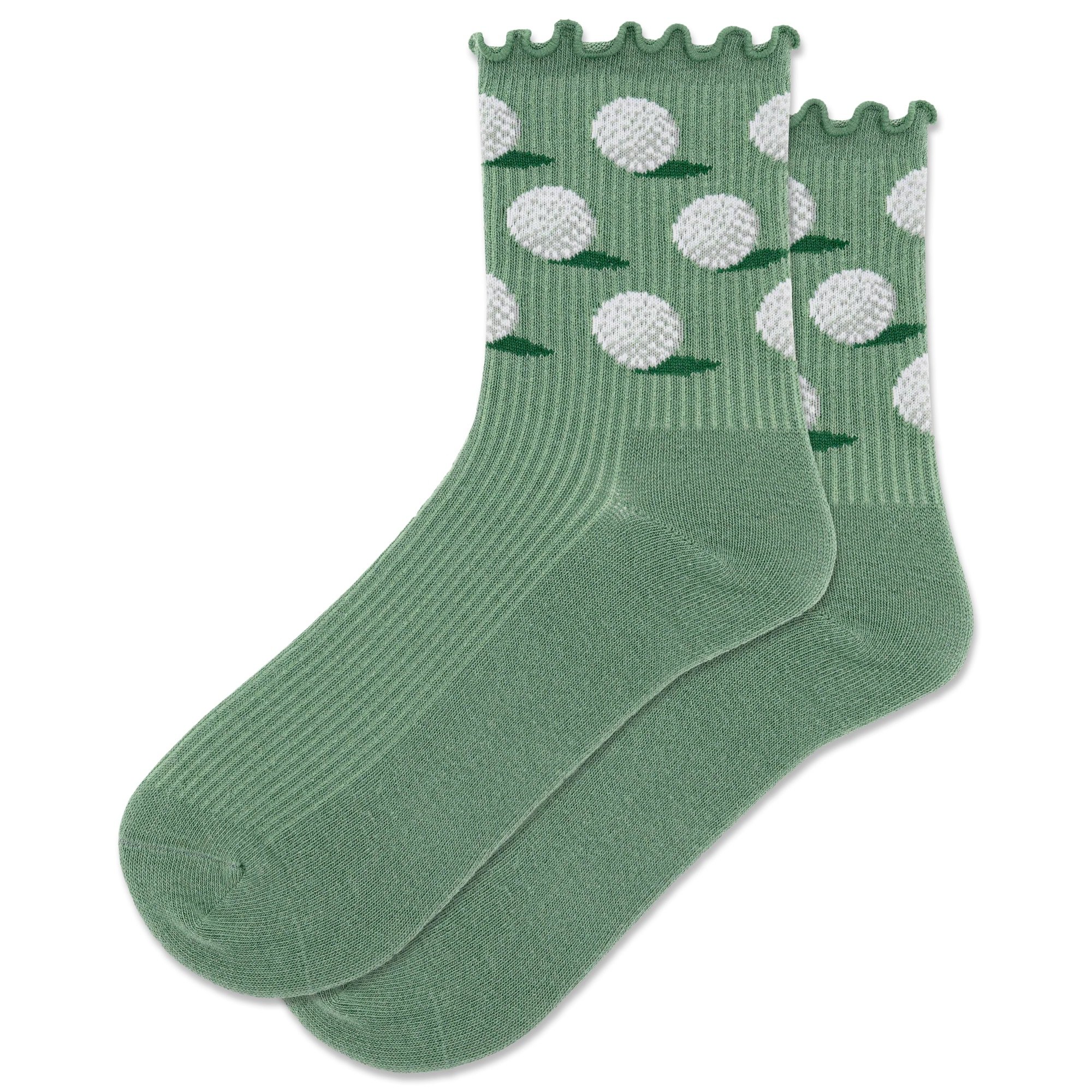 Golf Ball Ruffle Ankle - Hot Sox