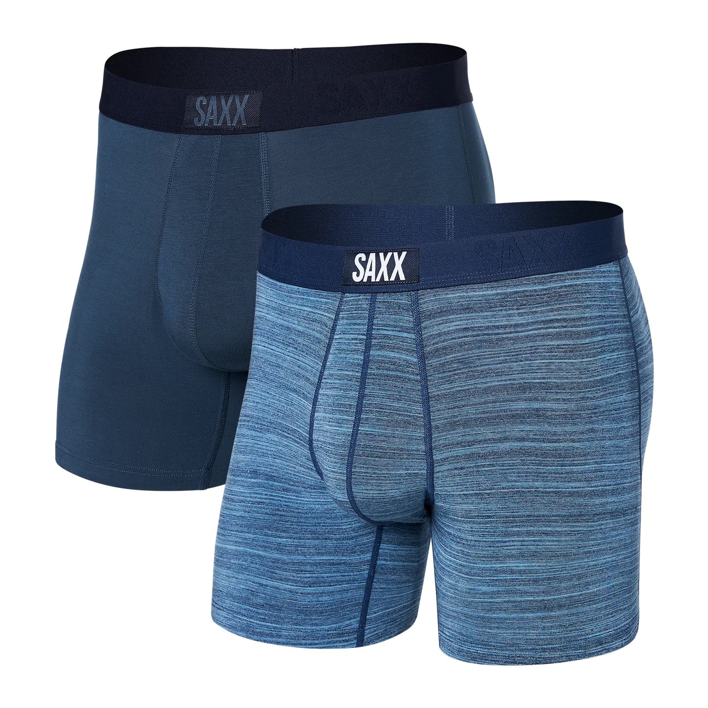 SAXX UNDERWEAR L8320 24-Seven Boxer Fly Navy Marble Heather Men's