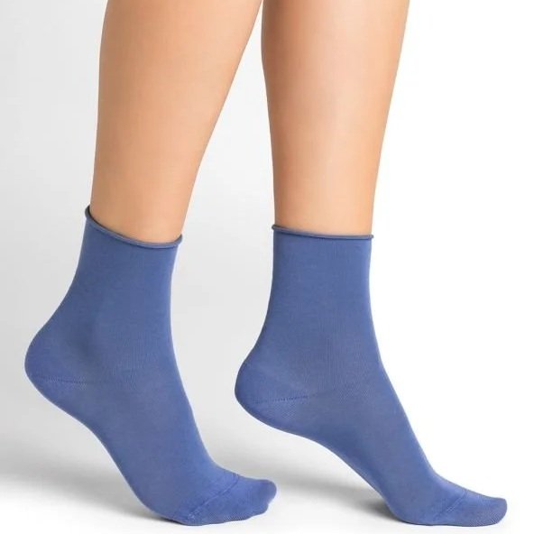Cotton Roll-Top Ankle - Bleuforêt (9 colours)