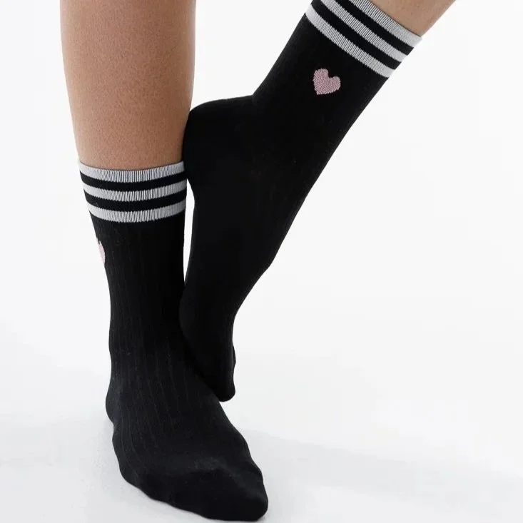 Striped Shiny Heart Crew - Lim Lim