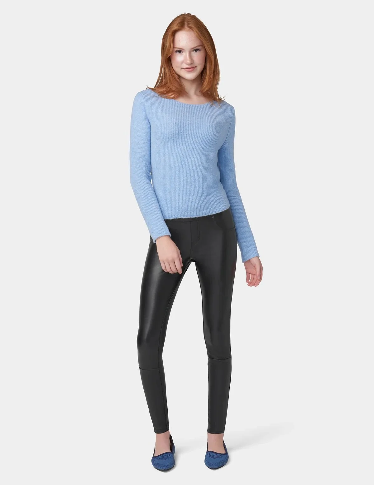 Leatherette High Rise Leggings - Hue