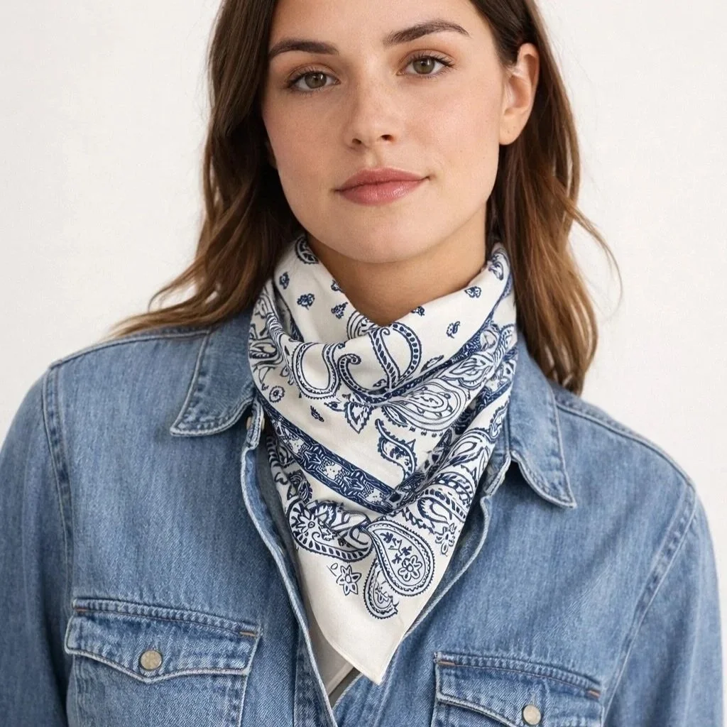 Satin Paisley Bandana Scarf (3 colours) - Lim Lim