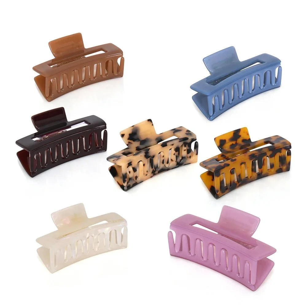 Medium Shiny Rectangular Jaw Clip (2 colours)