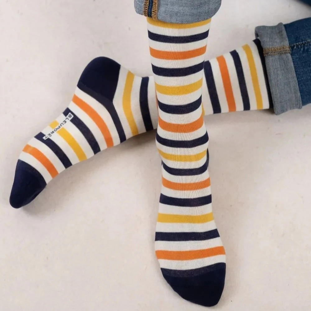 Cotton Striped Crew - Bleuforêt (10 colours)