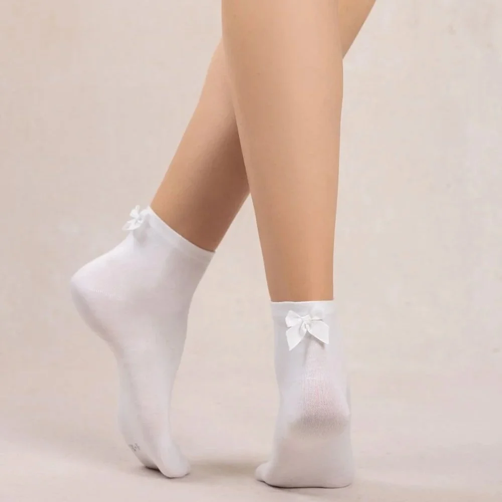 Cotton Ankle W/ Bow (2 colours) - Bleuforêt