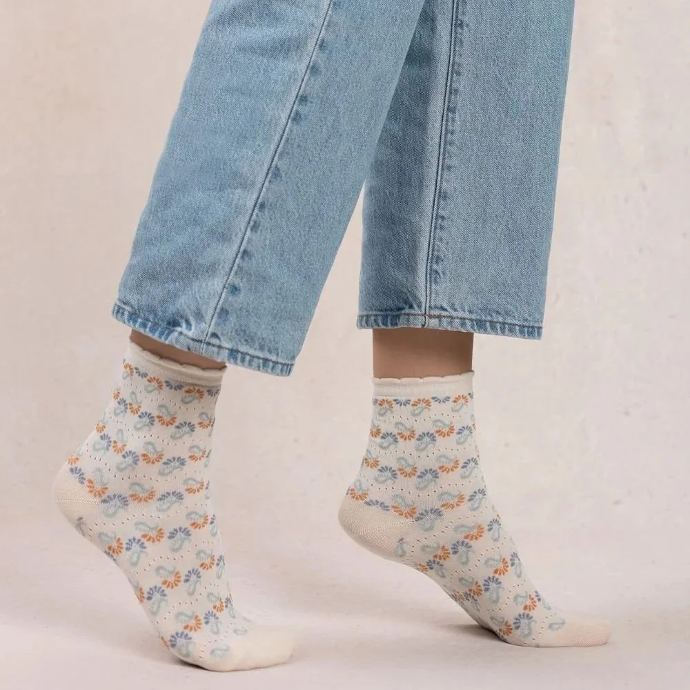 Paisley Floral Patterned Ankle - Bleuforêt