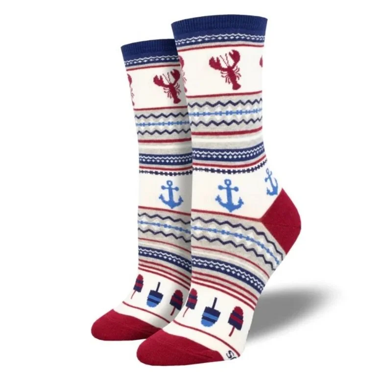 Lobster Fair Isle Crew - Socksmith