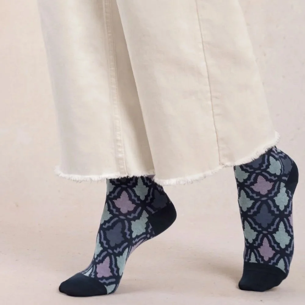 Mosaic Pattern Cotton Roll-Top (2 colours) - Bleuforêt