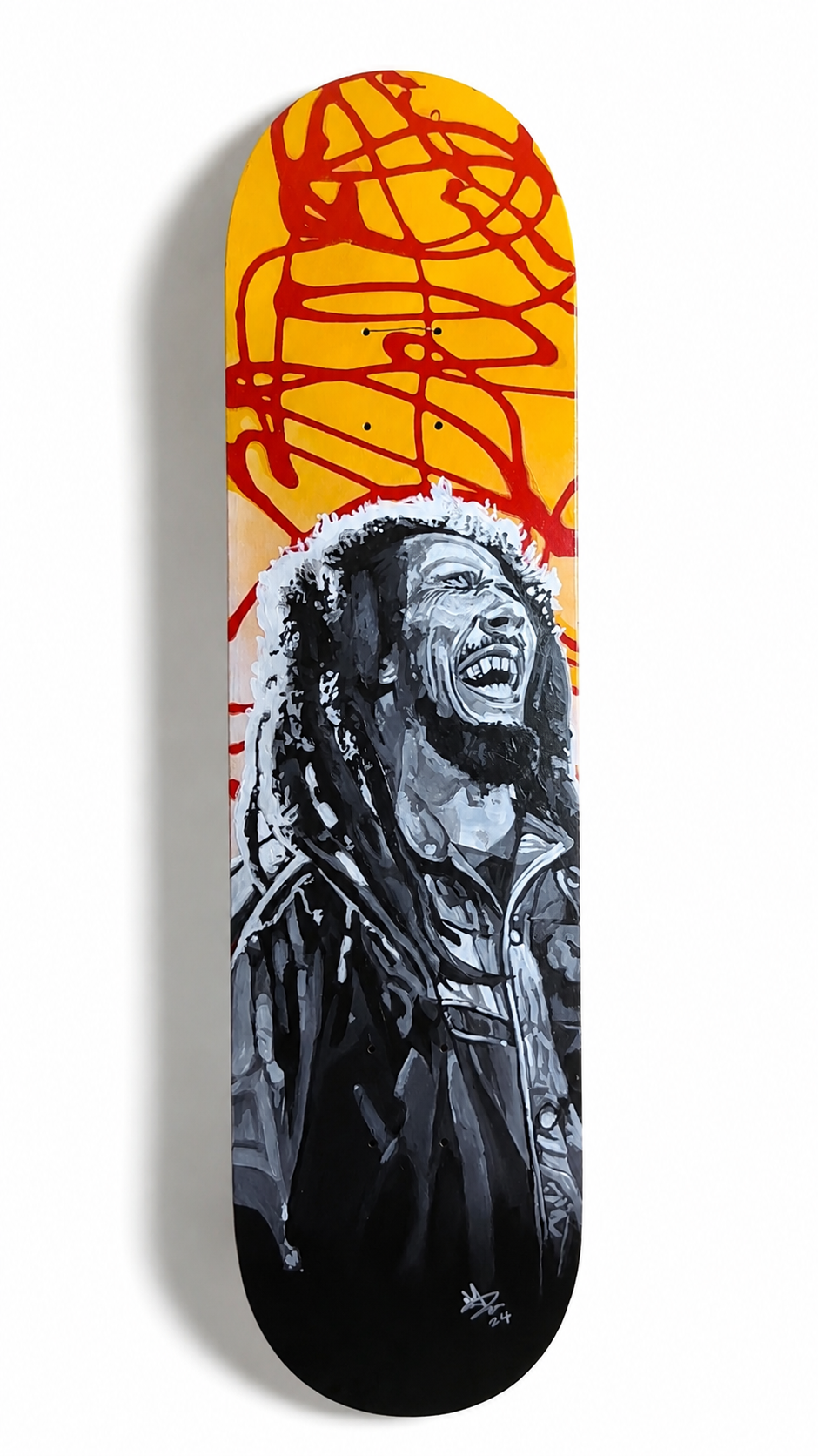 Bob. Marley on Skateboard