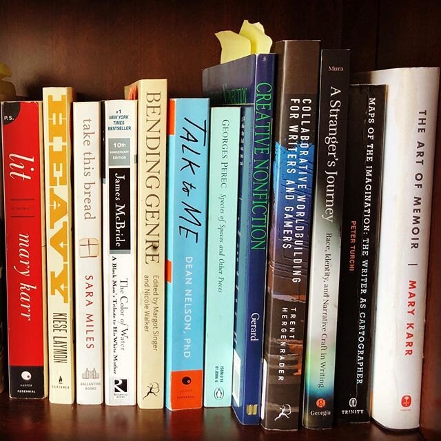 The non-digital texts of my summer course in writing the spiritual in CNF. The course&mdash;which has been rolling around in my head for about four years&mdash;ends this week and I hope students have gotten as much from it as I have from working with