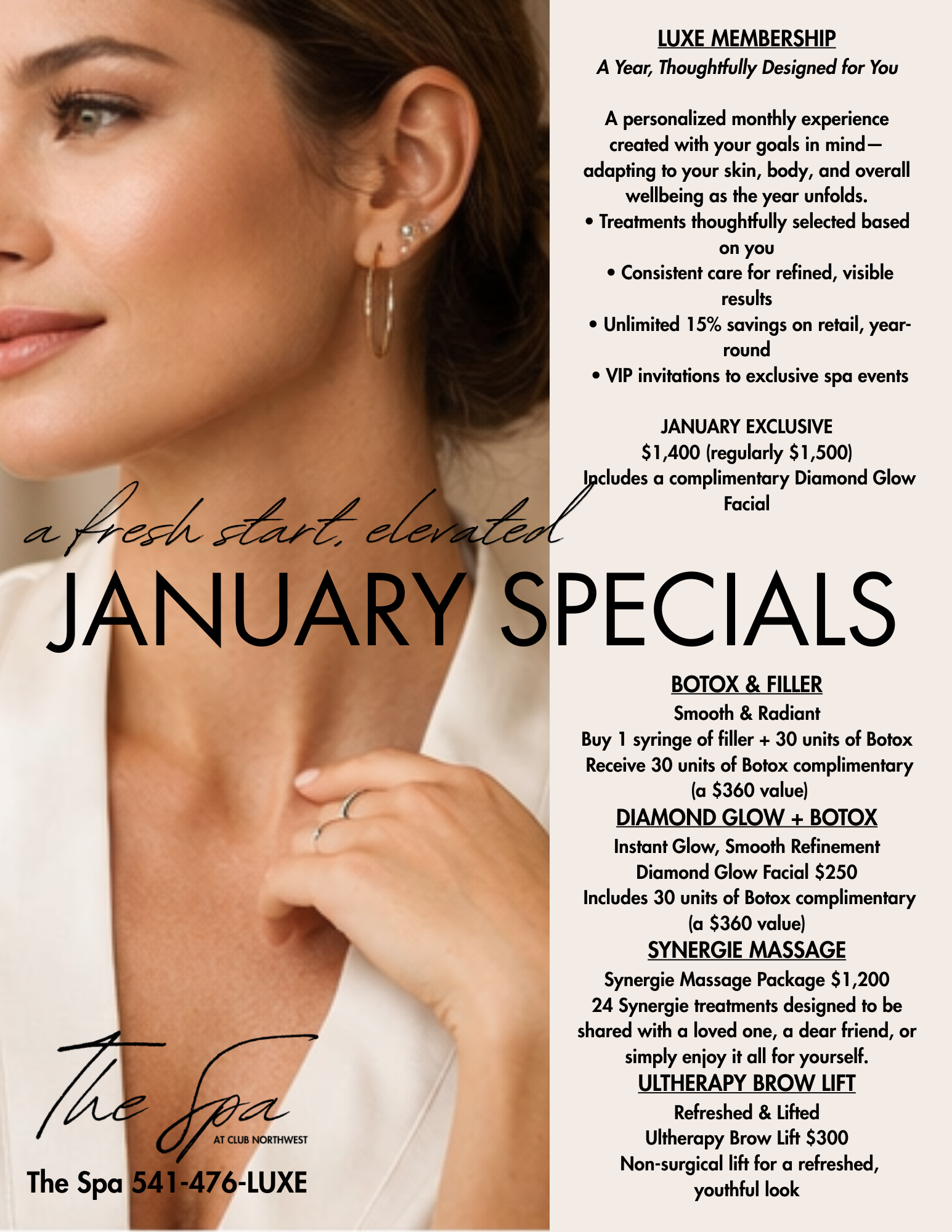 January Wellbeing Specials at The Spa at Club Northwest