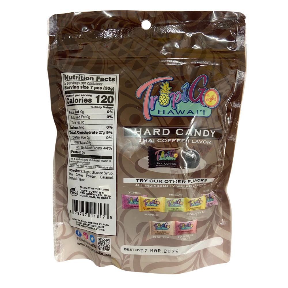 TropiGo Hawaii Hard Candy - Thai Coffee (5 oz) | Enjoy Snacks