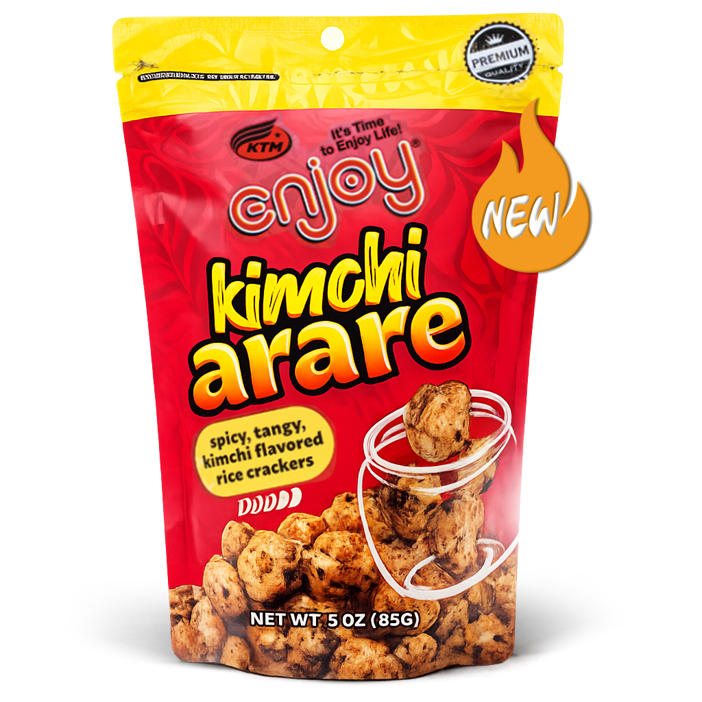 Kimchi arare rice crackers packaging.png
