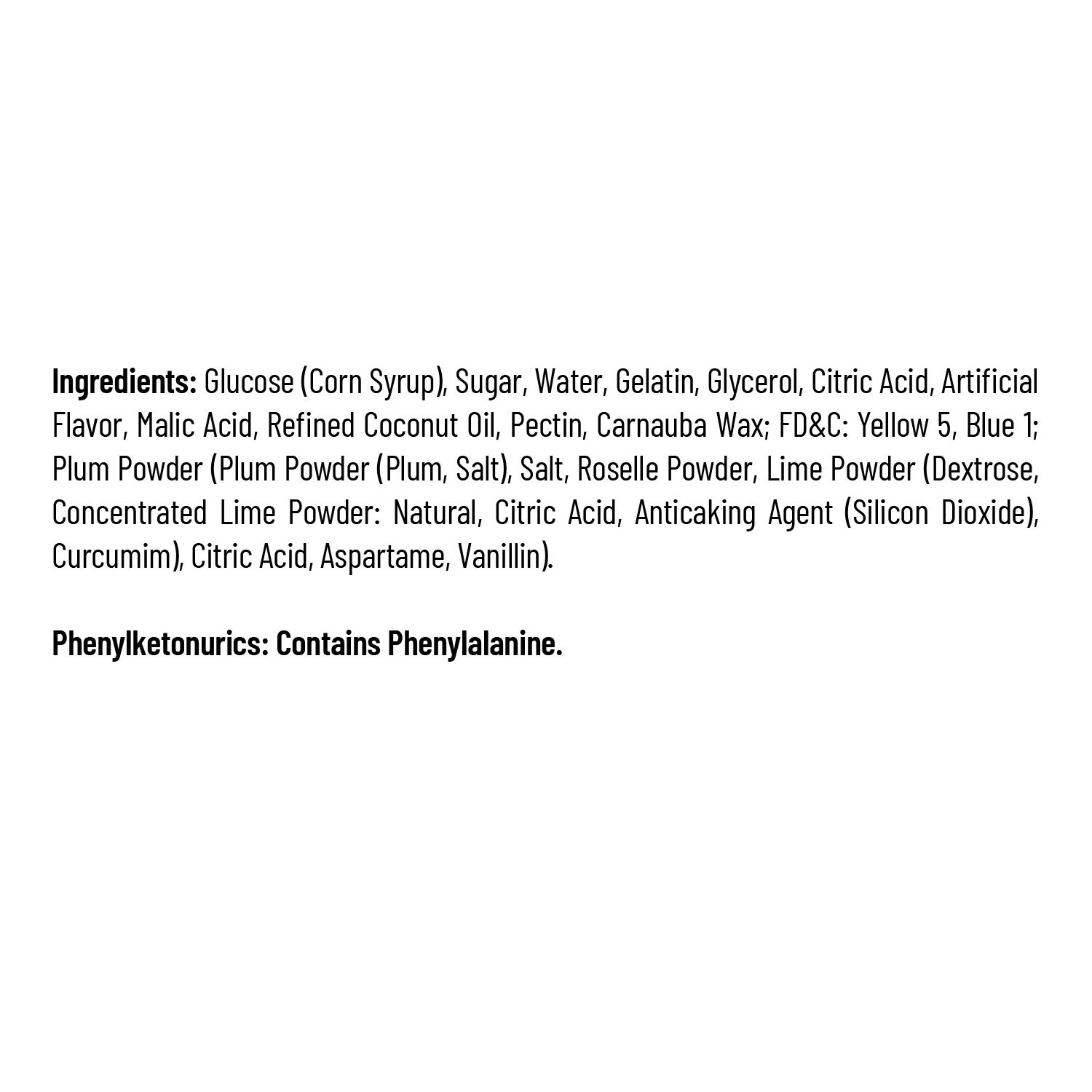 LHI - 3D Mini Gummy Pineapple - Ingredients - CVS.jpg
