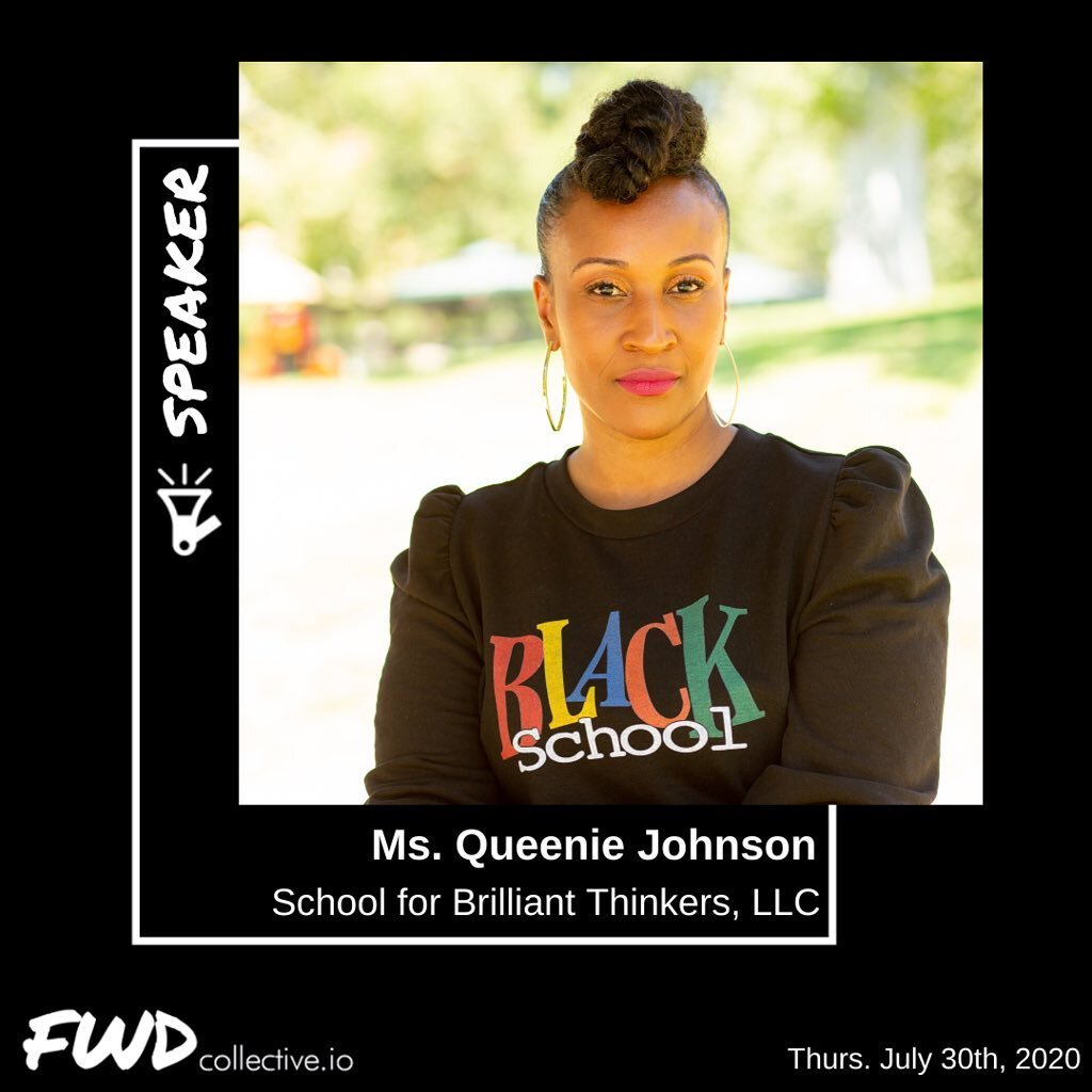 TONIGHT! Ecstatic to share that @msqueenie.educates will be joining @fwdcollectiveio as the featured speaker📣 for our virtual town hall event tonight 7/30 at 6:30pmCT.
We&rsquo;ll catch up, share some words, chat with Ms. Queenie, and then pop into 