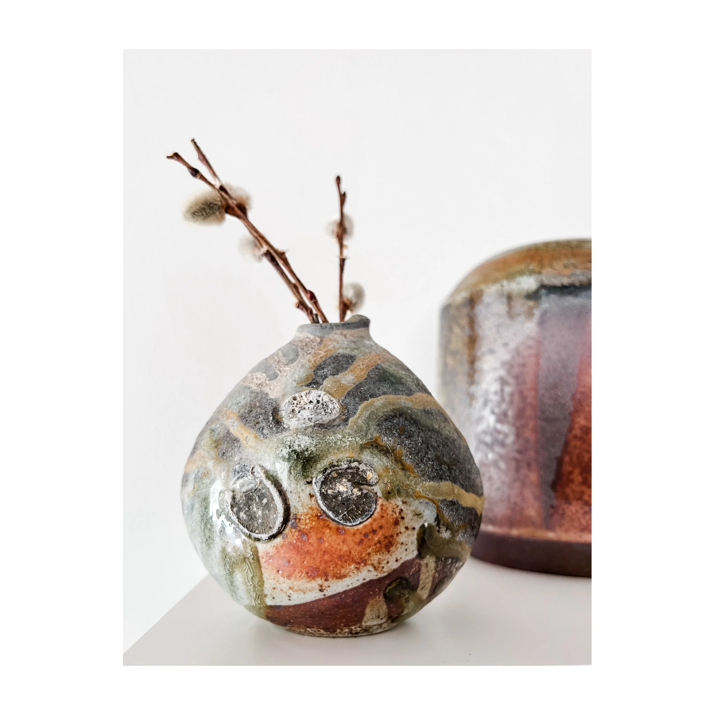 Wood Fired Shino Bud Vase