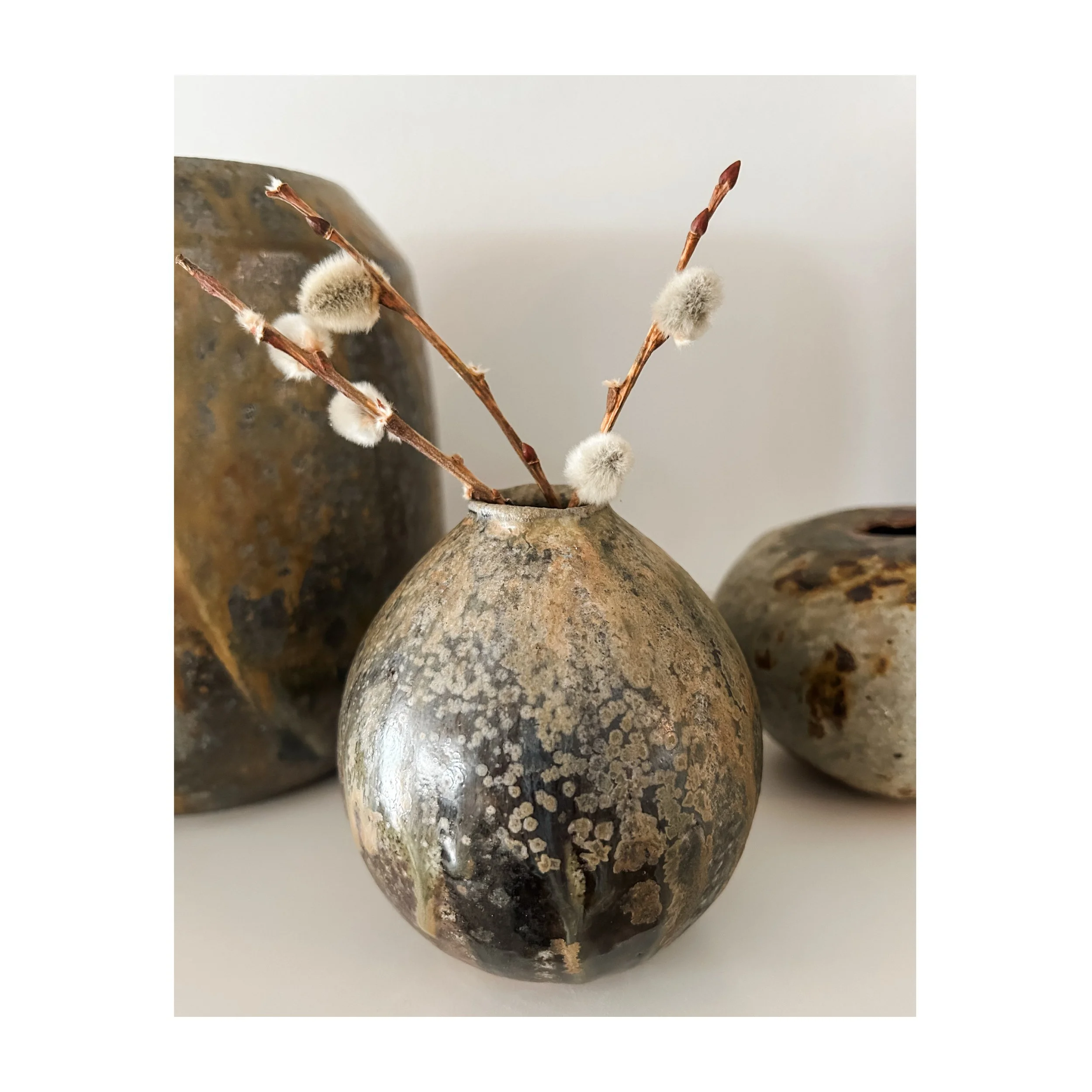 Wood Fired Shino Bud Vase