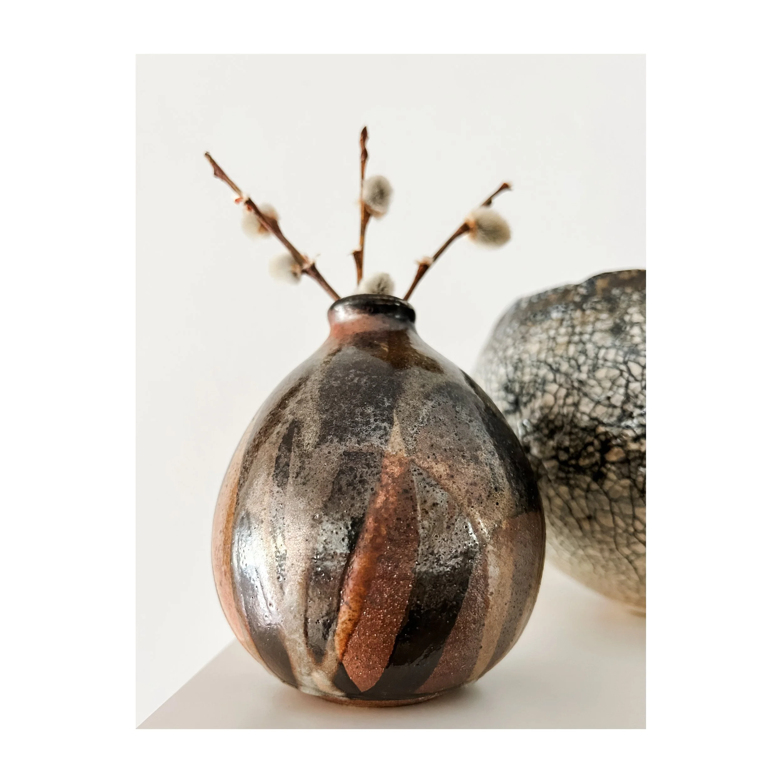 Wood Fired Shino Bud Vase