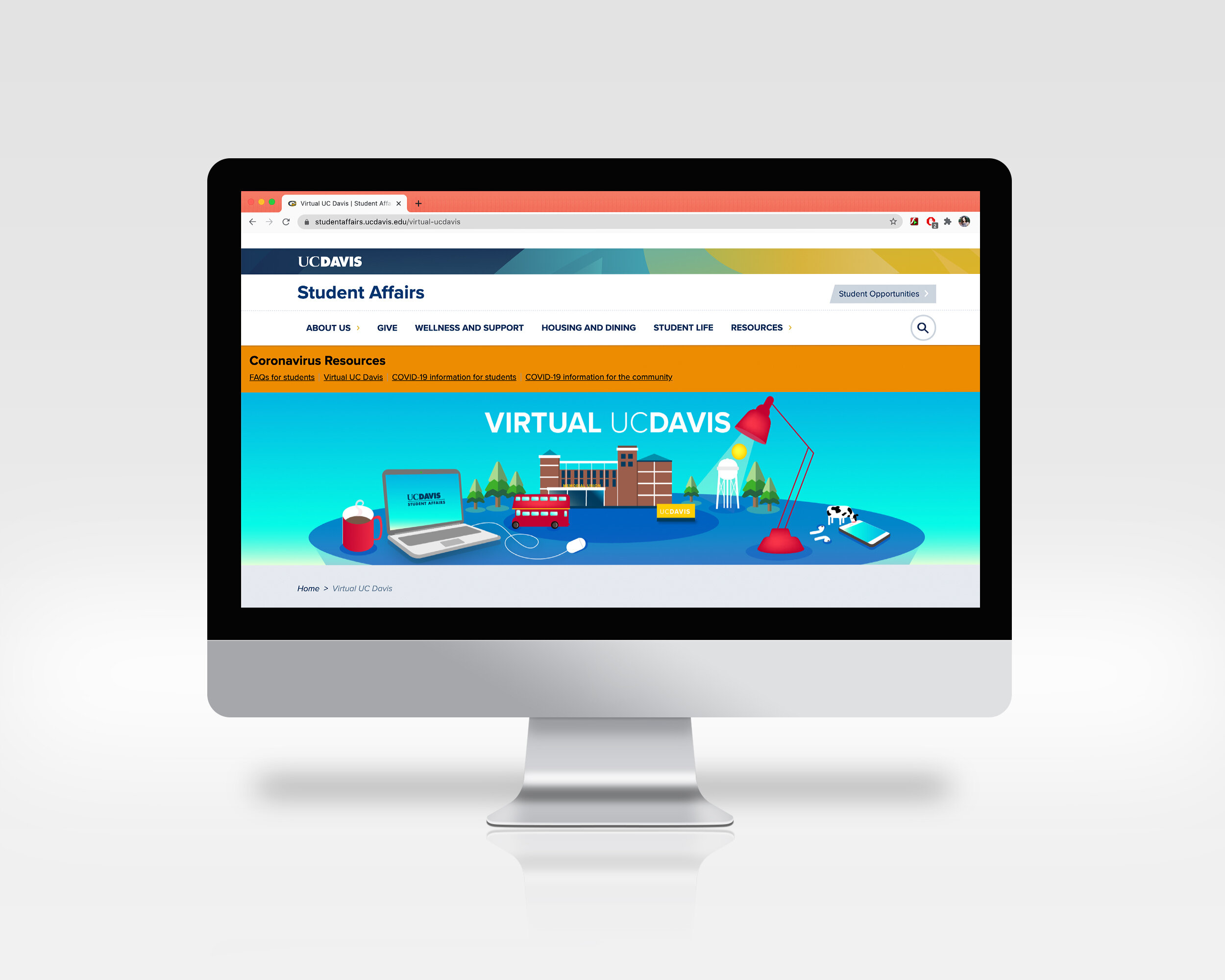 Virtual UC Davis Banner for UC Davis Student Affairs