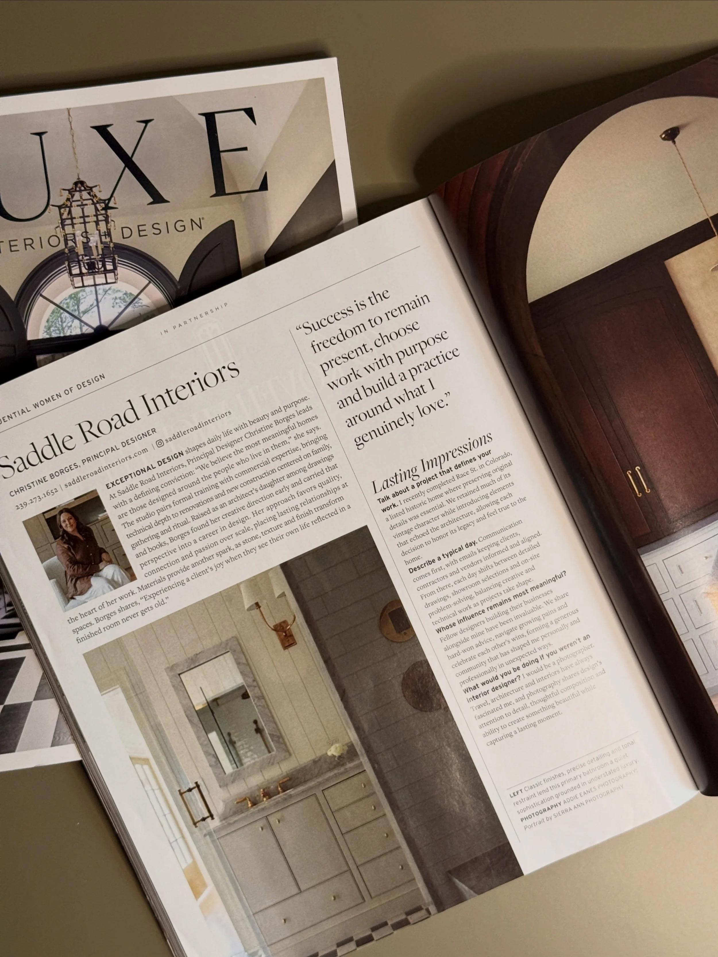 We&rsquo;re so excited to share that Saddle Road Interiors is featured in the September/October issue of LUXE Interiors + Design as one of their Influential Women in Design!

To say we&rsquo;re excited is an understatement. This is such an incredible