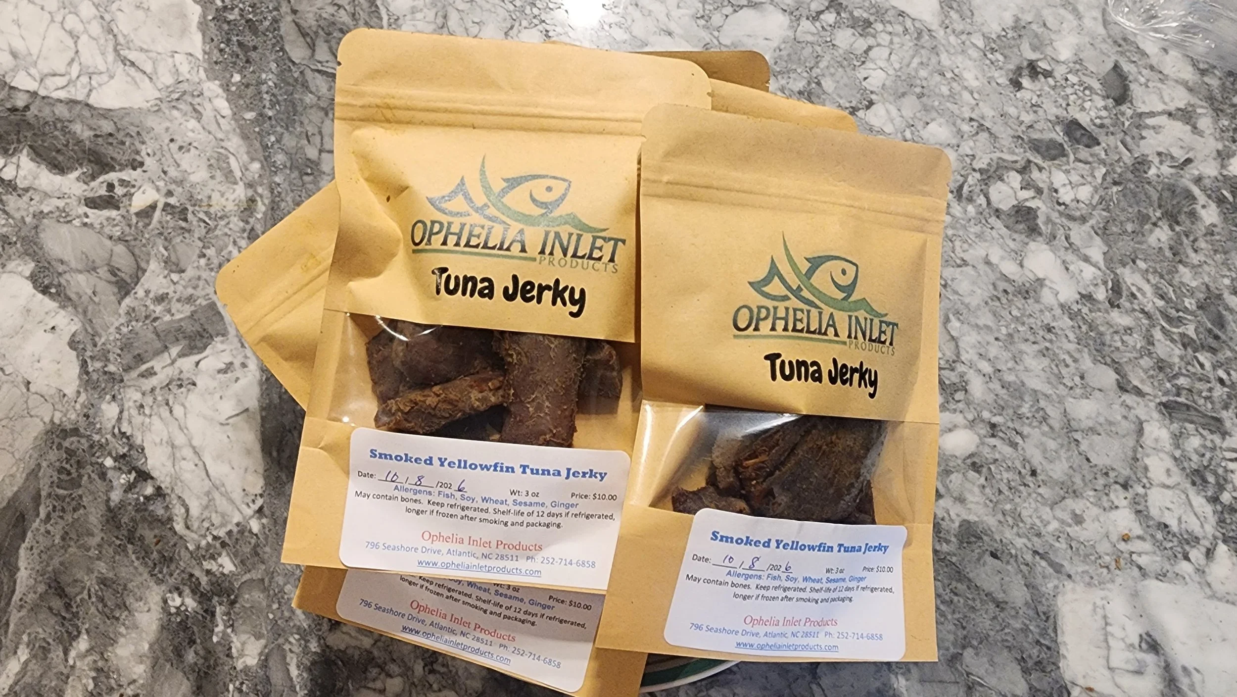 Yellowfin Tuna Jerky, 3 oz package