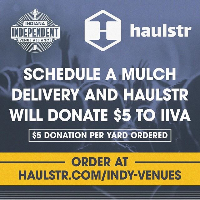 IIVA is partnering with Haulstr, a local mulch delivery service, to raise money and help #SaveOurStages! Order + schedule your spring mulch delivery and #Haulstr will donate $5 per yard ordered to IIVA. ⠀
⠀
If you order from May 21-24, they're doubli