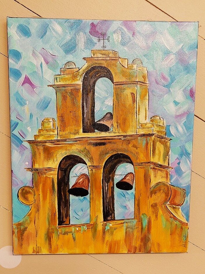 mission espada painting for sale gina reese of gina marie's art studio boerne san antonio texas hill country kids art studio