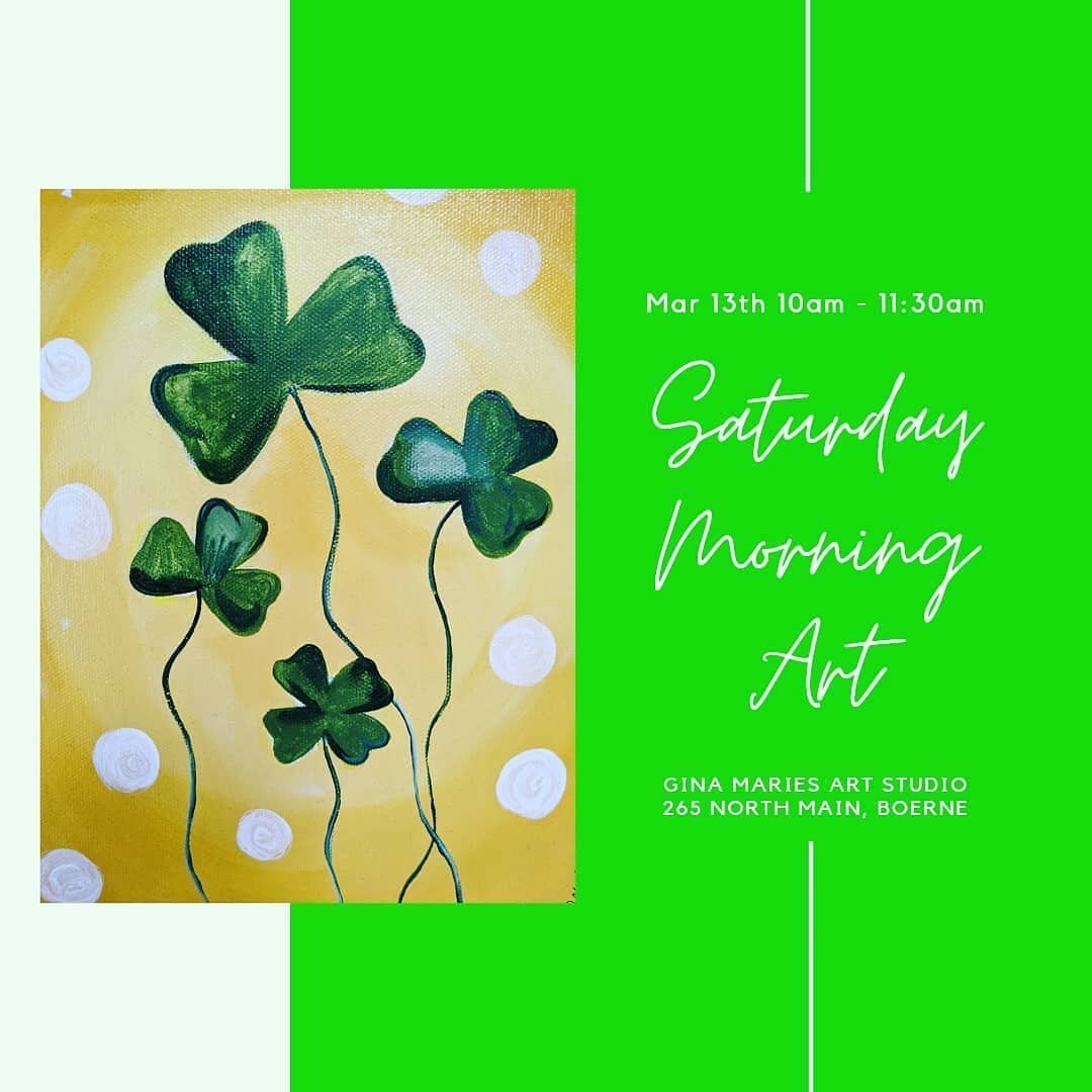 Saturday Morning Art ❤️❤️❤️
.
Sign-up on our website ! 
.
.
#ginamariesart #saturdaymorningart #shamrock #stpatricksday #marchart #childrensartstudio #cutestlittleartstudio #boerne #boernetx