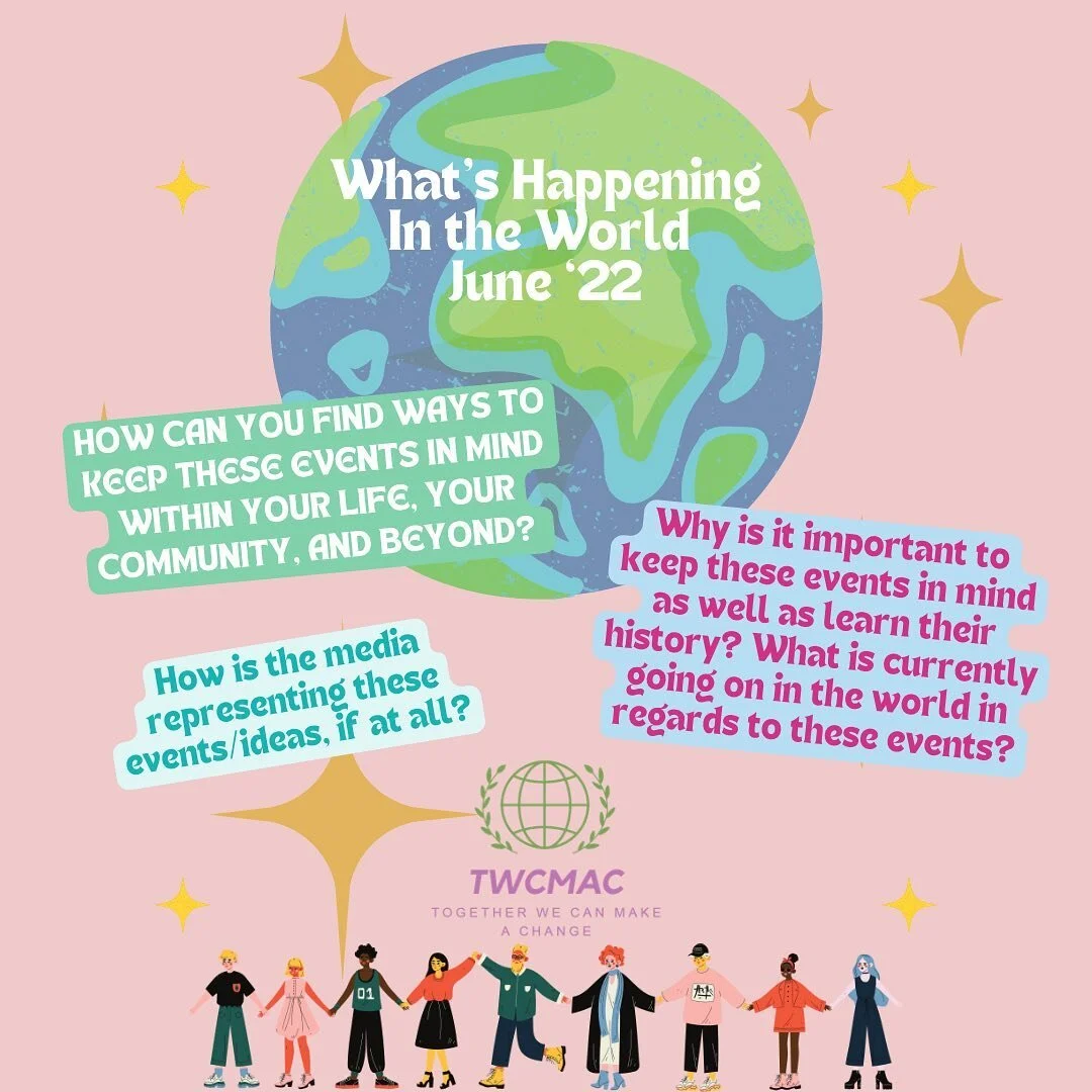 We at TWCMAC want to highlight some of the awareness days taking place in June. This is not an exhaustive list. We believe it is important to show support to members of the world whose experiences are often overlooked and who's existence is not prope
