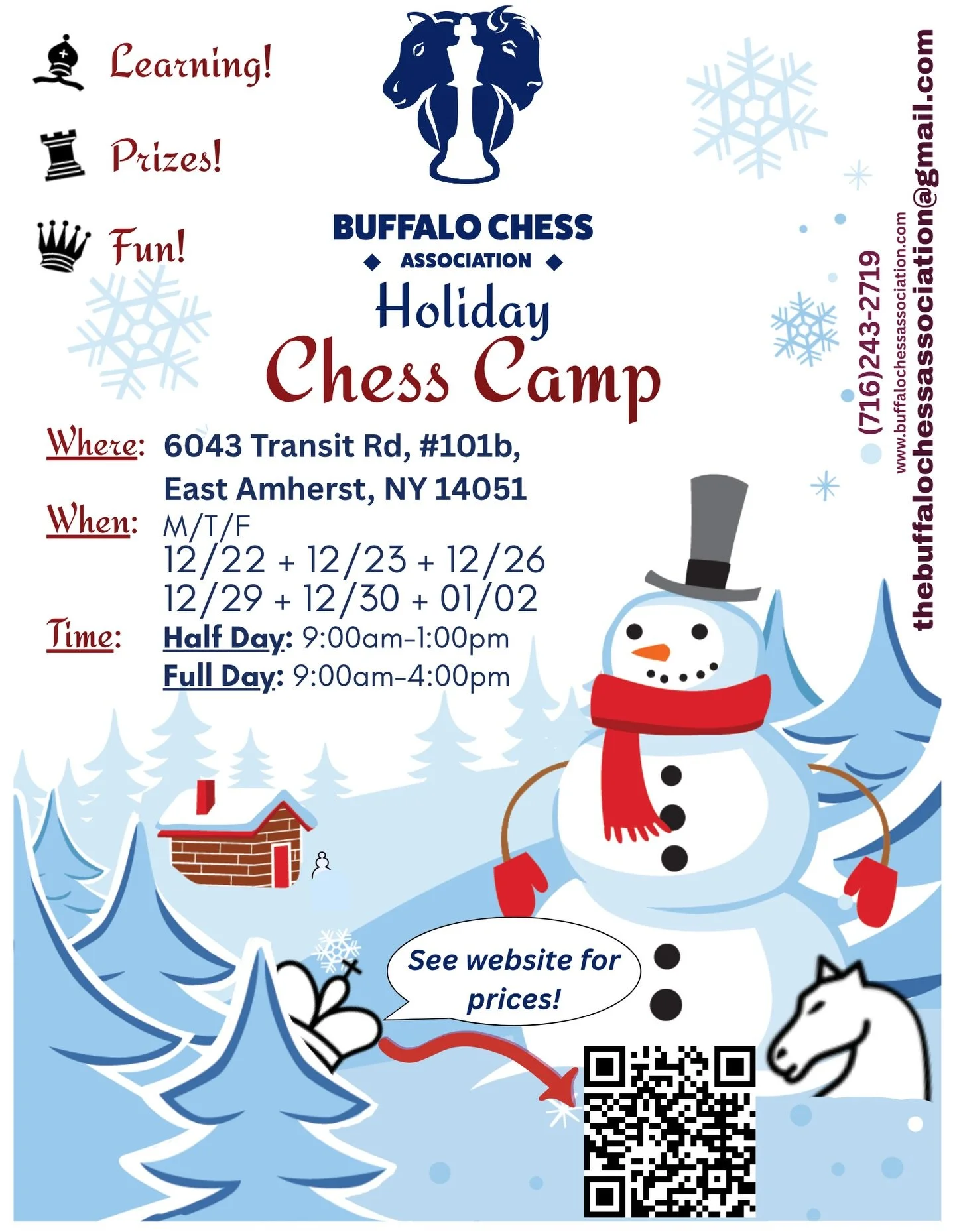 It&rsquo;s the most wonderful time of the year! Holiday Chess Camp is coming&mdash; give your child the gift of chess this season! With daily lessons, puzzles, new chess variants, and weekly prizes, chess camp at BCA is a great way to spend winter br