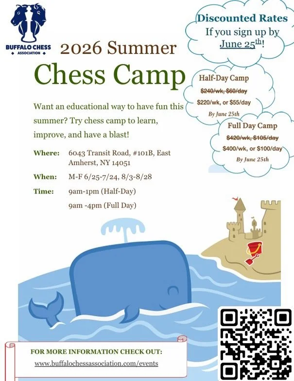 We&rsquo;re dreaming of sunshine, warmth, and chess&hellip; ☀️😎
Summer will be here before we know it, and so will summer chess camp! Spots are limited&mdash; be sure to sign up today! https://www.buffalochessassociation.com/events/summer-chess-camp